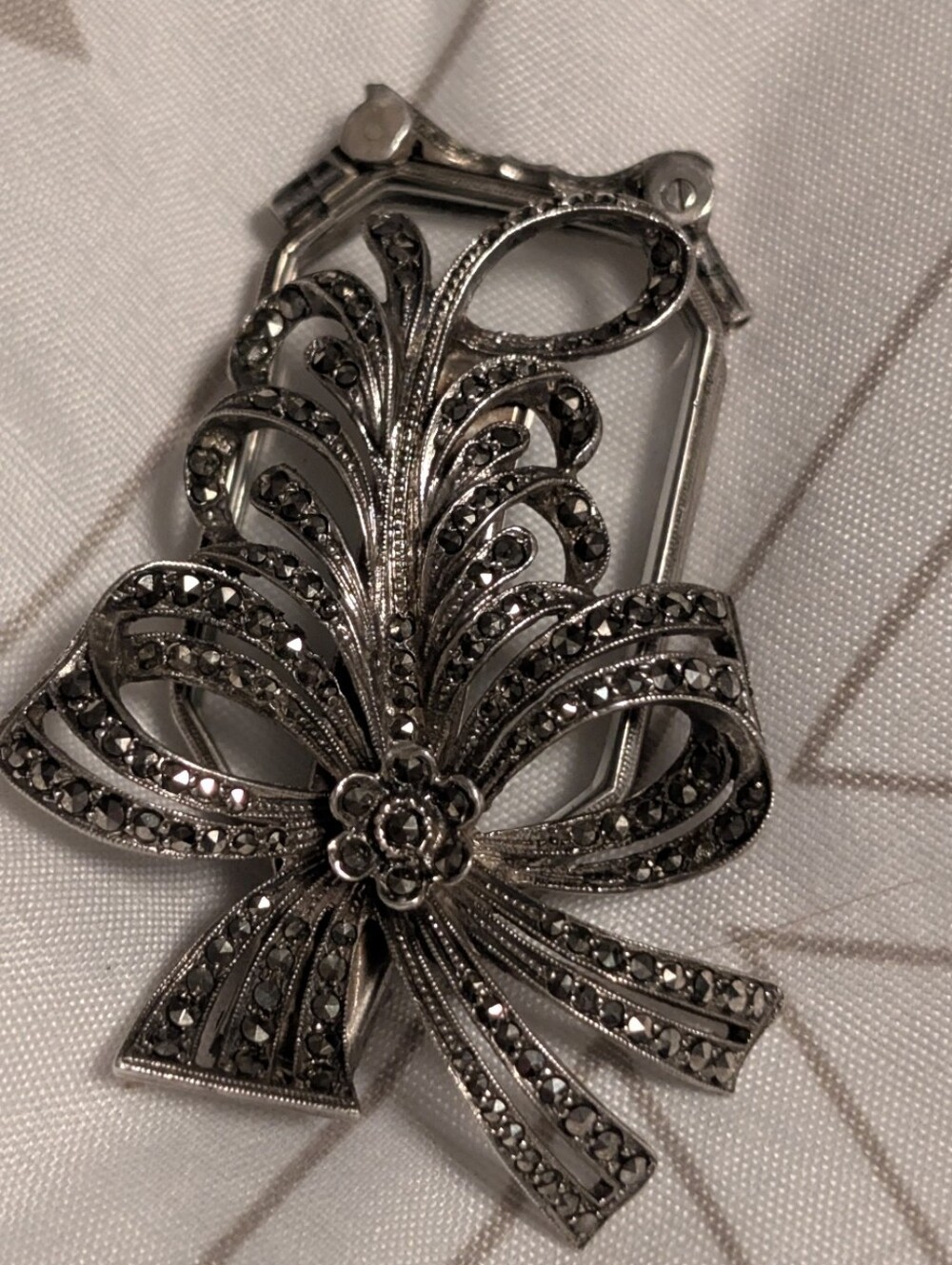 Vintage Silver Marcasite Folding Lorgnette Glasses Art Deco, Germany